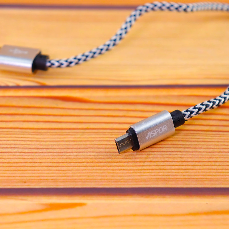 Кабель Aspor A173 USB – Micro 3A/0.3м- срібло