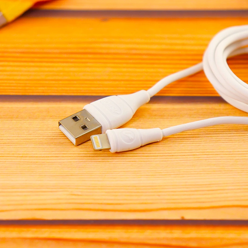 Кабель Aspor AC-02 Plus USB – Lightning 2.1A/2м- білий