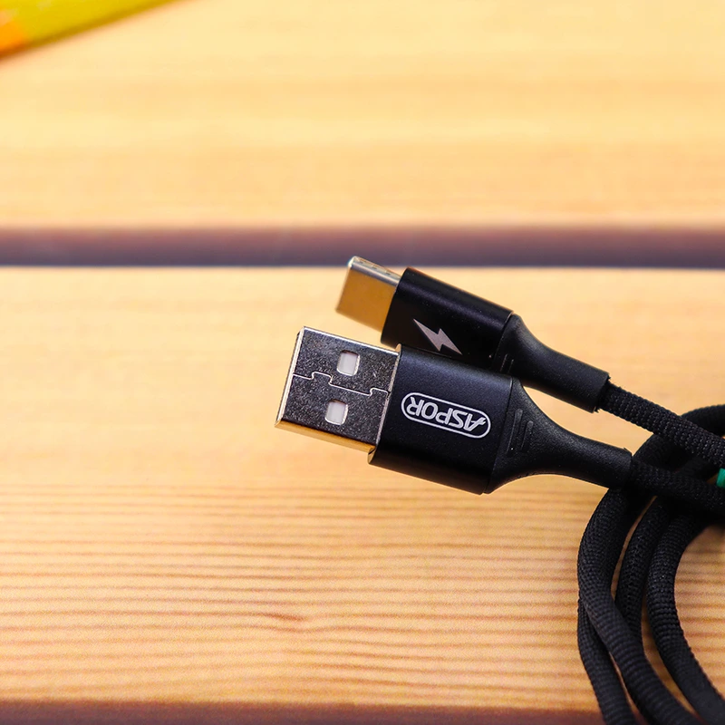 Кабель Aspor AC-13t USB – Type-C 2.4A/1.2м- чорний