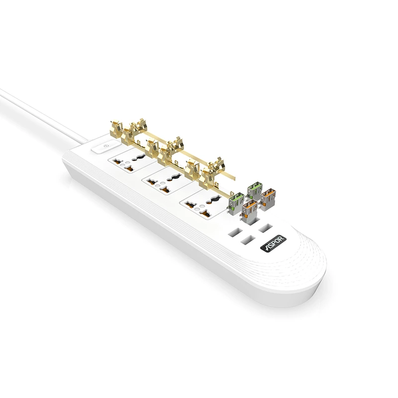 Мережевий фільтр Aspor A502 Auto Max (2.4A) 2м- чорний