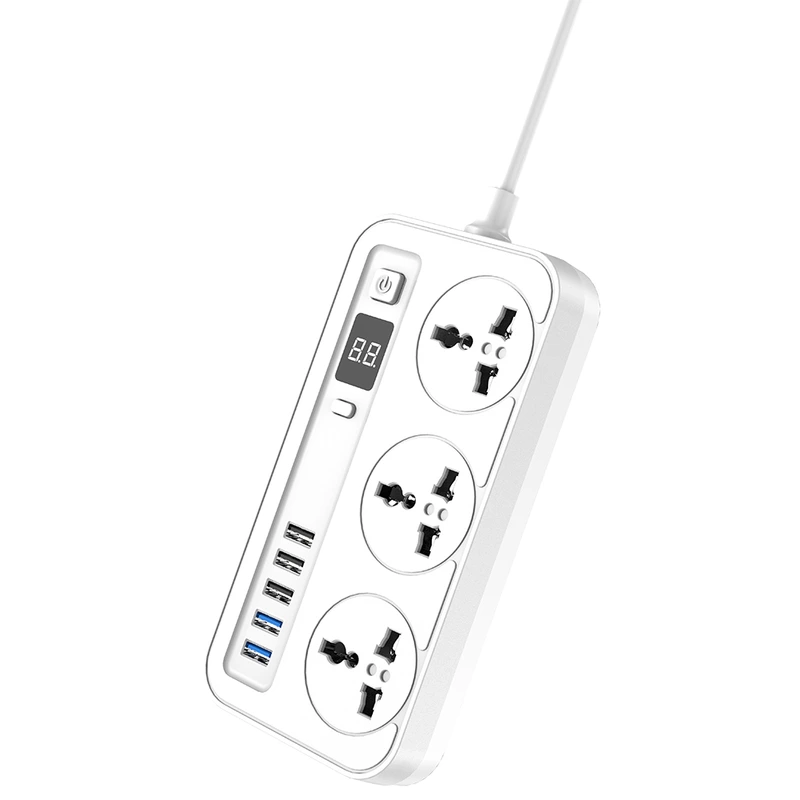 Мережевий фільтр-подовжувач Aspor A503 Auto Max (5USB/3.4A/2м)- білий