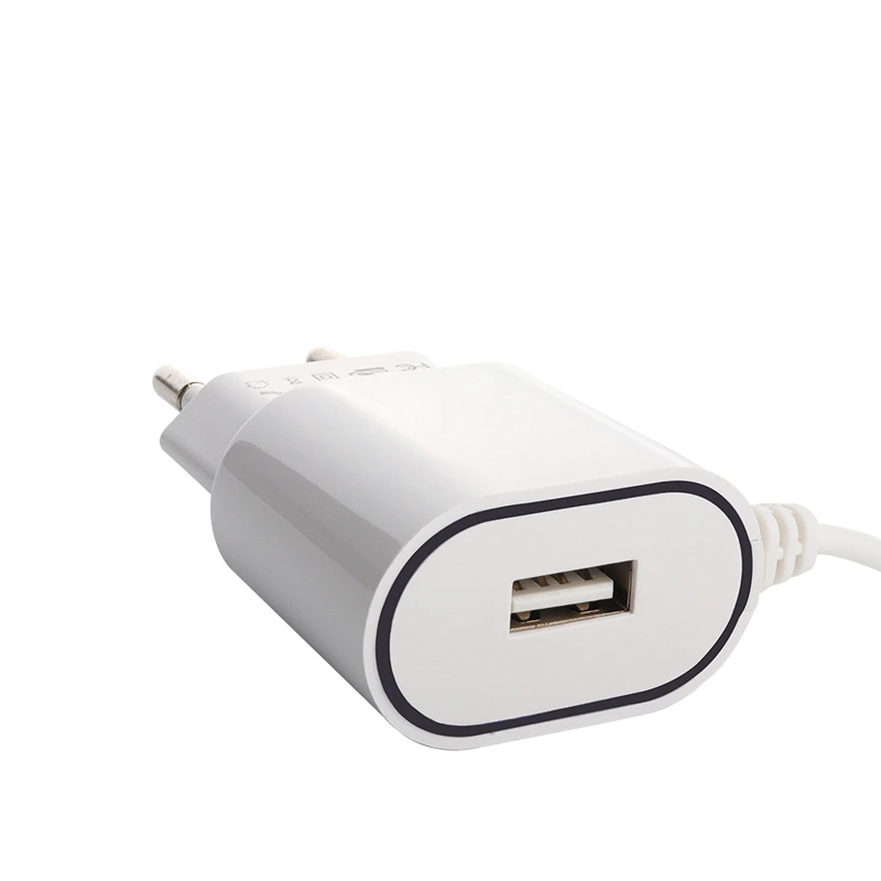 Мережевий зарядний пристрій Aspor A802 Plus 1USB/2.4A LED + USB кабель Type-C- білий