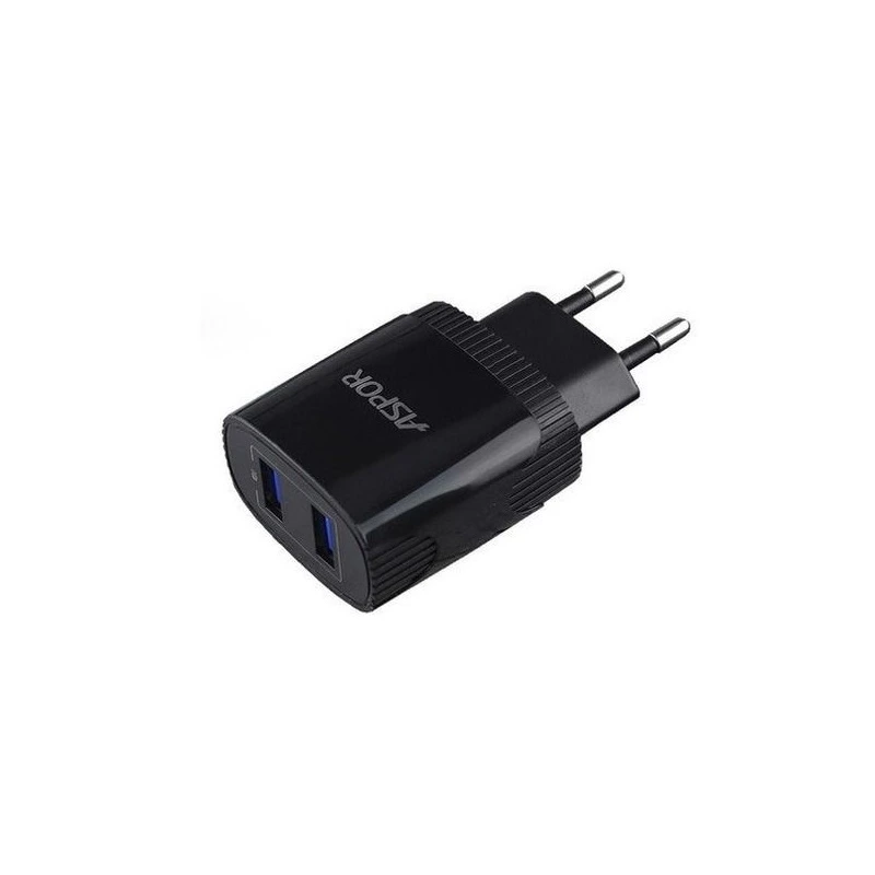 Мережевий зарядний пристрій Aspor A811 (2USB/2.4A) + кабель USB – Type-C- чорний