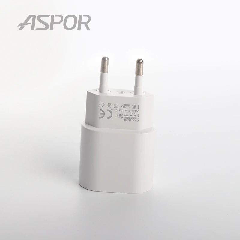 Мережевий зарядний пристрій Aspor A818 Plus 2.4A iQ + USB кабель Micro- білий