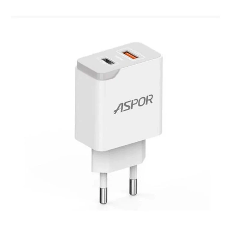 Мережевий зарядний пристрій Aspor A823 Fast Charger (2USB/2.4A)- білий