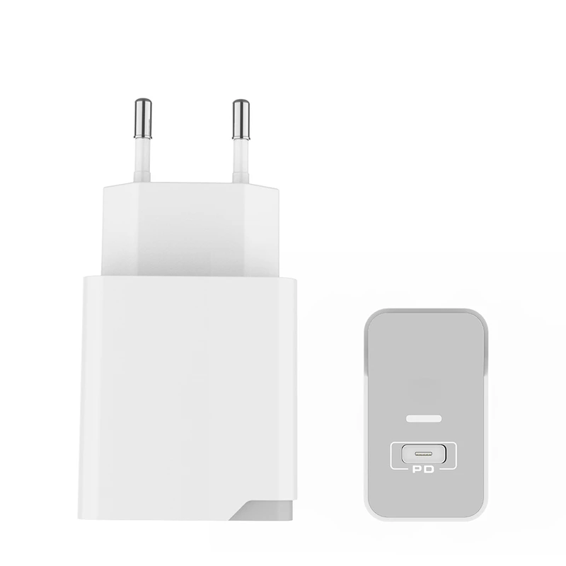 Мережевий зарядний пристрій Aspor A825 PD QC3.0 (20W PD) + кабель Type-C – Lightning- білий