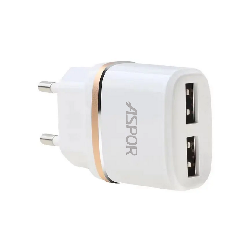 Мережевий зарядний пристрій Aspor A828 Eco 2USB/2.4A + кабель USB – Type-C- білий