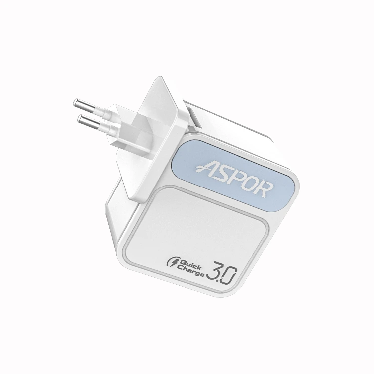 Мережевий зарядний пристрій Aspor A828 Fast Charger (18W QC3.0 1USB/3A)- білий