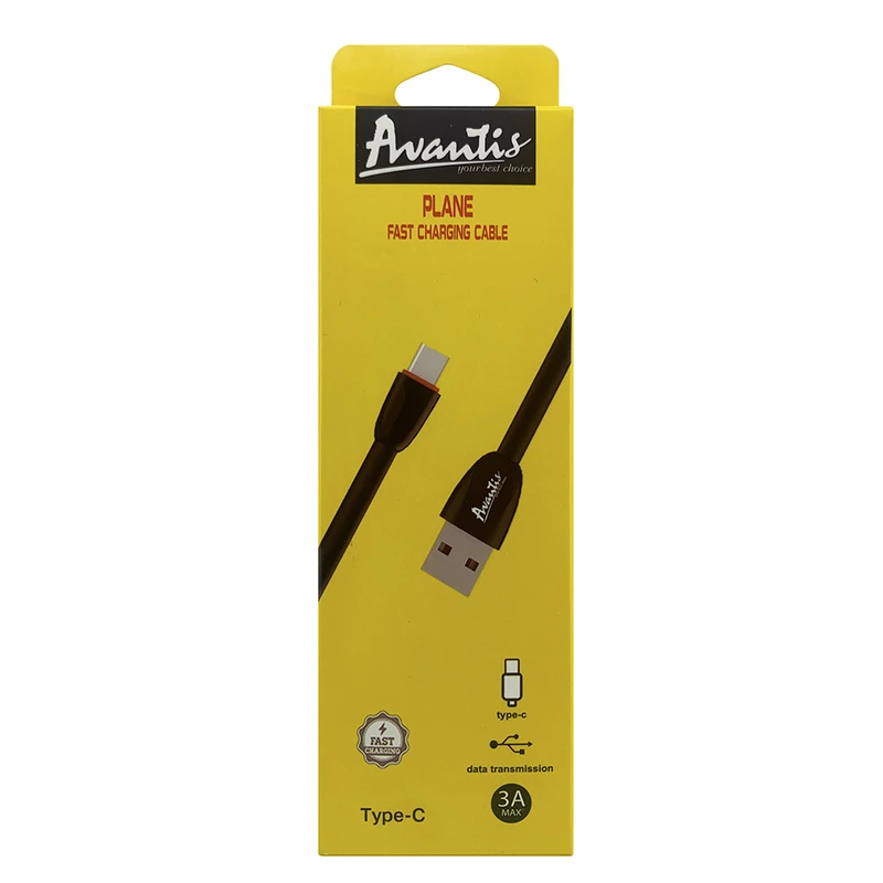 Кабель Avantis AC-25t Plane USB – Type-C- чорний