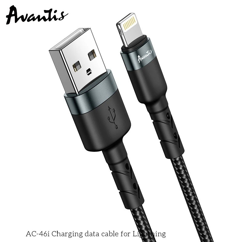 Кабель Avantis AC-46i USB – Lightning- чорний