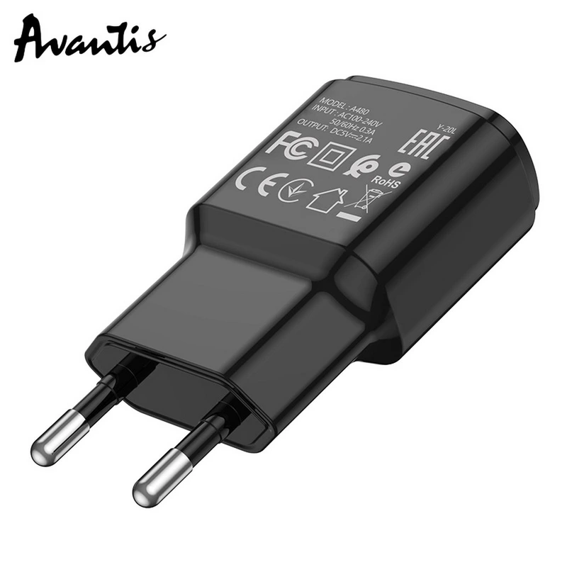 Мережевий зарядний пристрій Avantis A480 Orion (1USB/2.1A)- чорний