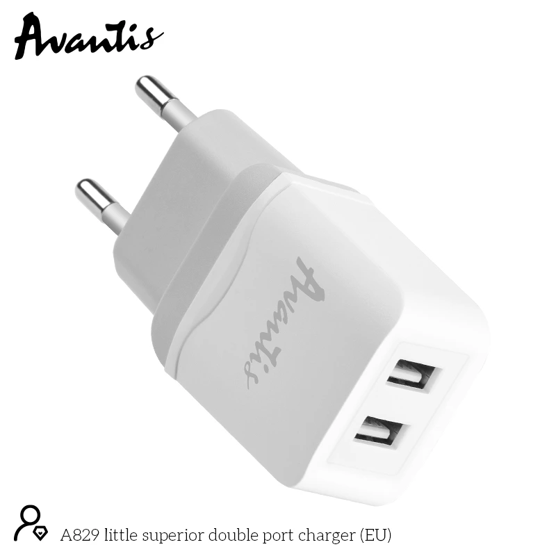 Мережевий зарядний пристрій Avantis A829 (2USB/2.4A)- білий