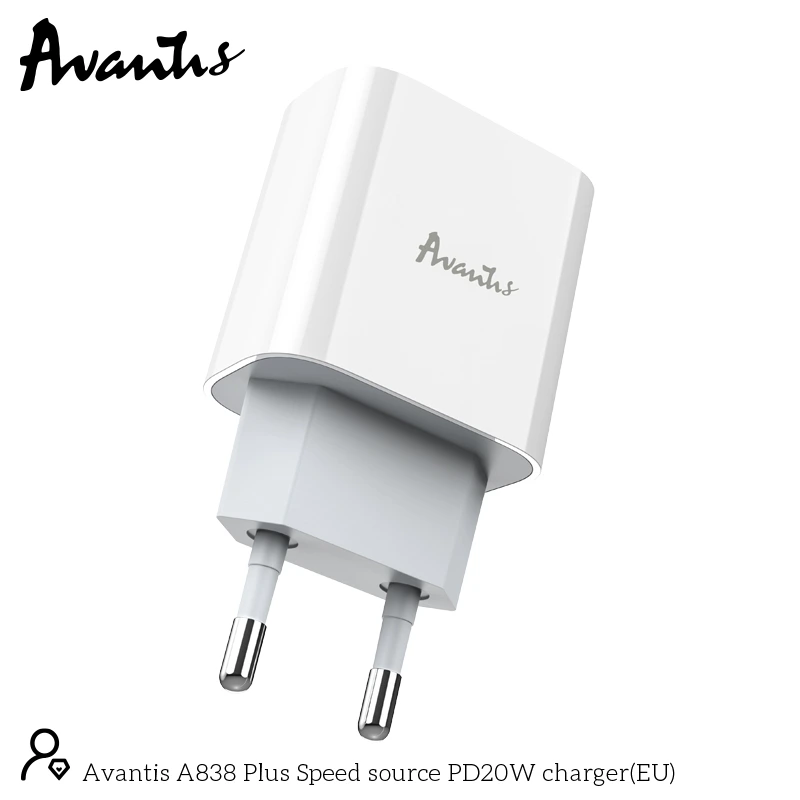 Мережевий зарядний пристрій Avantis A838 Plus QC3.0 (PD 20W)- білий
