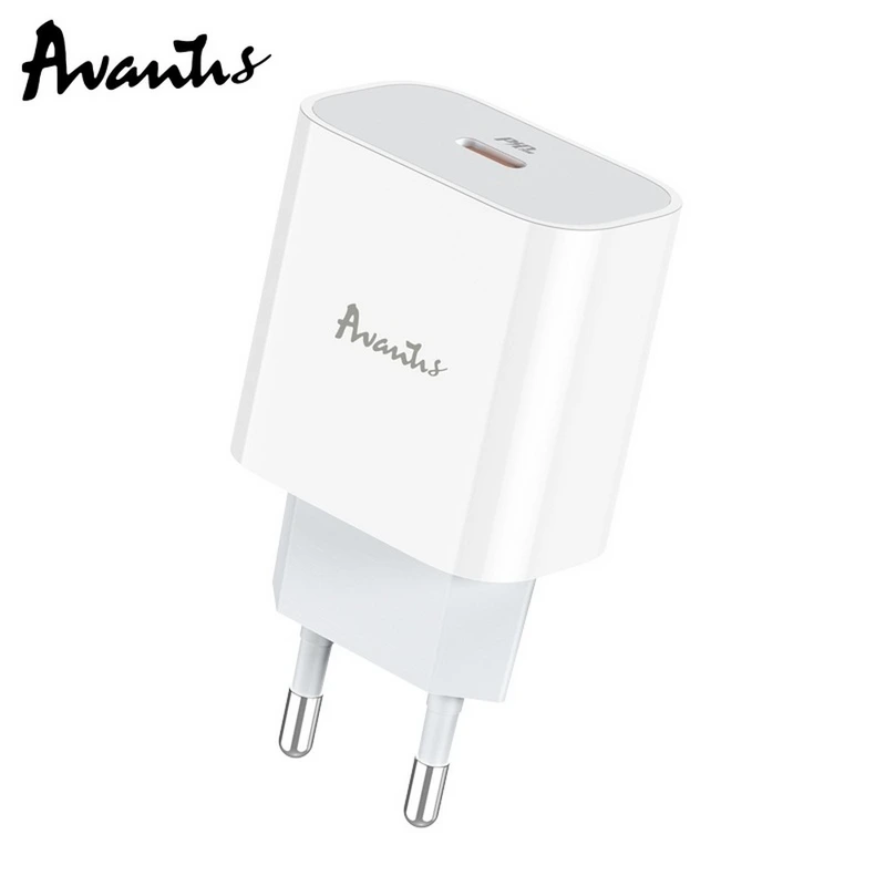 Мережевий зарядний пристрій Avantis A838 Plus QC3.0 (PD 20W) + Кабель Type-C – Lightning- білий
