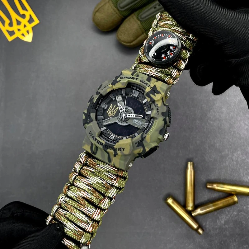 Awarder 005 Тризуб золото Camo Green Паракордовий ремінець Camo Green