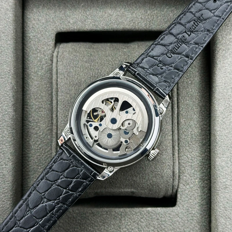 Чоловічий механічний годинник Awarder 043 Незламний Харків Silver-Black Automatic з сапфіровим склом — фото 5