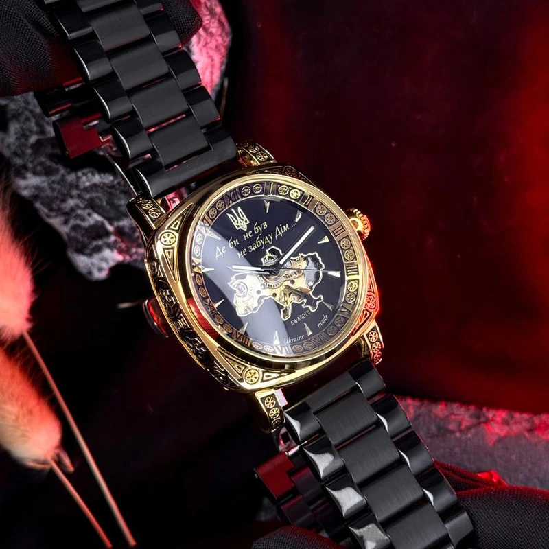 Годинник наручний Awarder 021-3D Де би не був Gold-Black Steel
