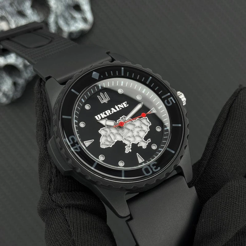 Годинник наручний Awarder 031 Ukraine All Black тактичний з водозахистом 5 ATM — фото 2