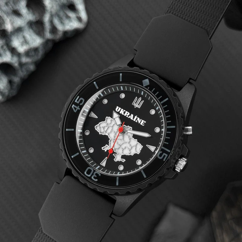Годинник наручний Awarder 031 Ukraine All Black тактичний з водозахистом 5 ATM — фото 3