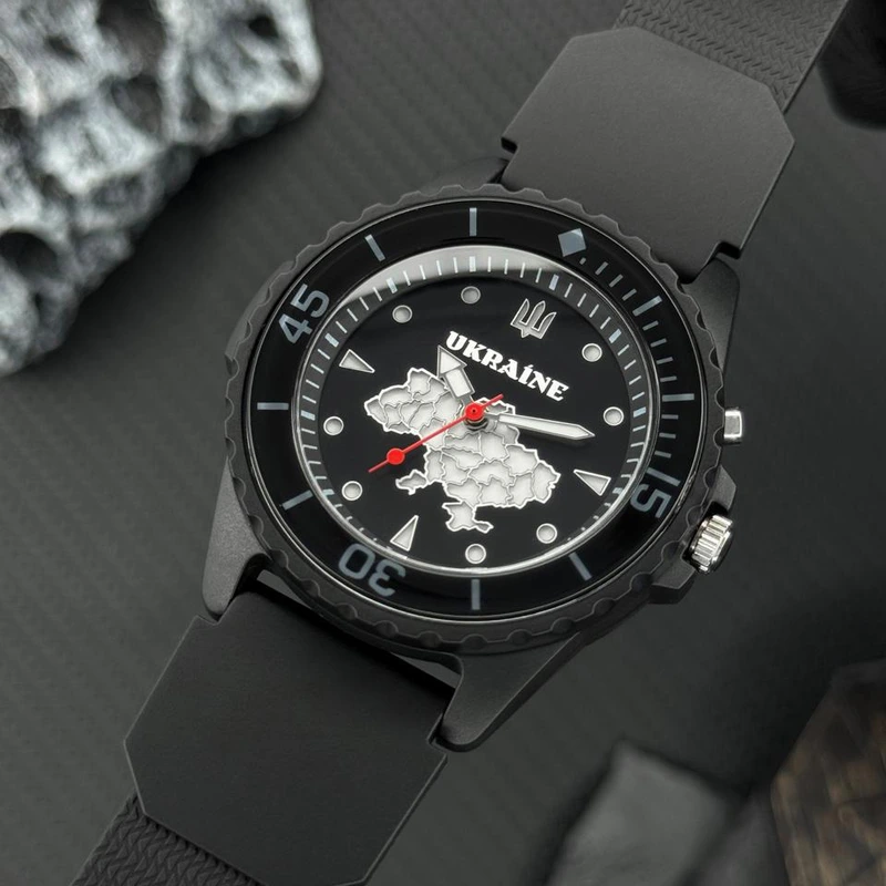 Годинник наручний Awarder 031 Ukraine All Black тактичний з водозахистом 5 ATM — фото 4