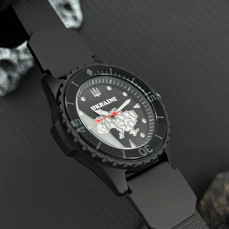 Годинник наручний Awarder 031 Ukraine All Black тактичний з водозахистом 5 ATM — фото 5