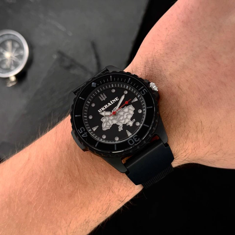 Годинник наручний Awarder 031 Ukraine All Black тактичний з водозахистом 5 ATM — фото 7