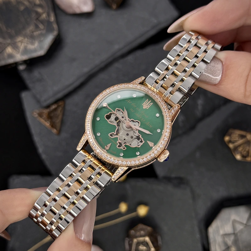 Годинник наручний Awarder 049 Silver-Gold-Green