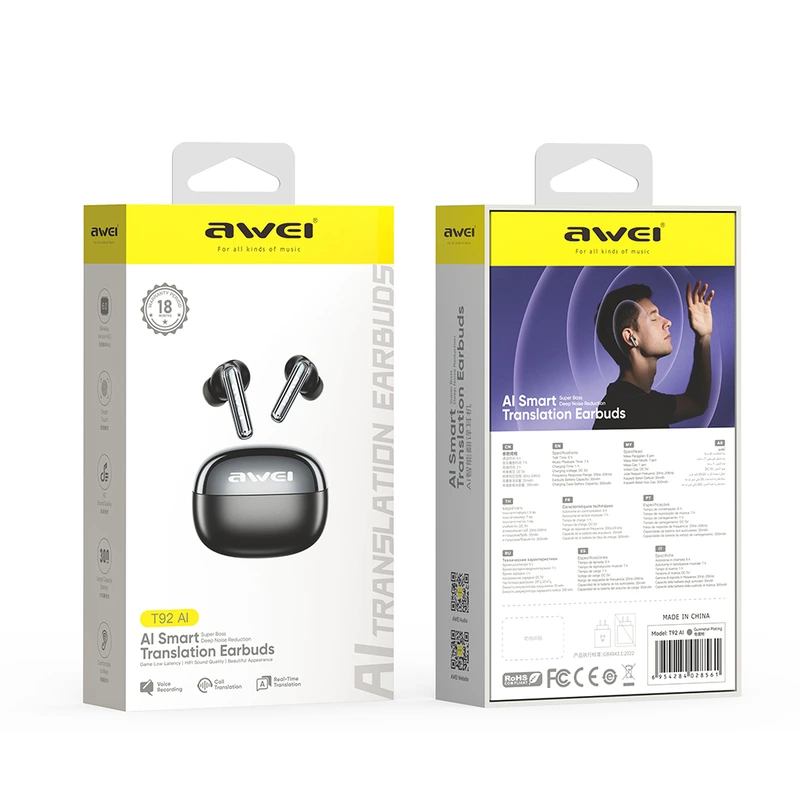 Bluetooth навушники Awei TP92 - чорний