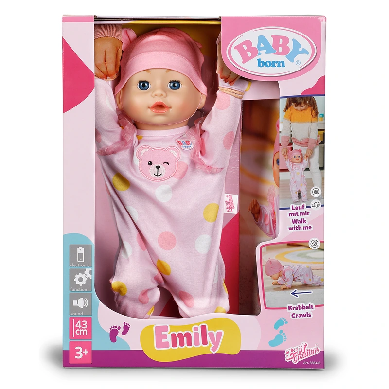 Інтерактивна лялька BABY BORN – ПЕРШІ КРОКИ ЕМІЛІ (43 см)