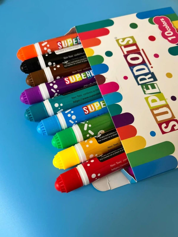 Дитячі крапкові маркери 35509, 10 кольорів по 60 мл