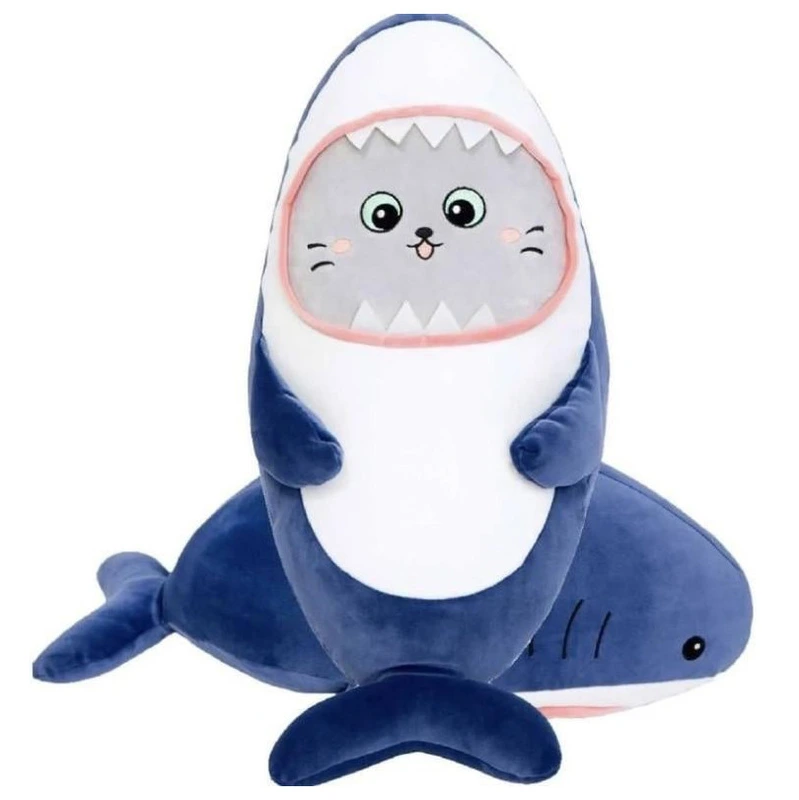 Дитяча м'яка іграшка "Кіт в костюмі акули" K15252, розмір 25 см