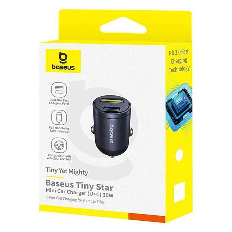 АЗП Baseus Tiny Star Mini 30W (1USB-A/1C) (C00035001121) Cosmic Black