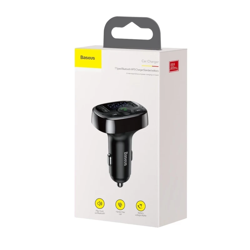 АЗП з FM-модулятором Baseus T Shaped S-09A Car Bluetooth MP3 Player (Standard Edition) Black