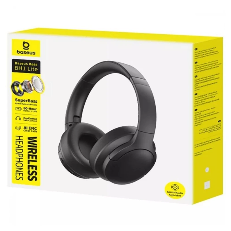 Бездротові накладні навушники Baseus Bass BH1 Lite Wireless Headphones Cosmic Black