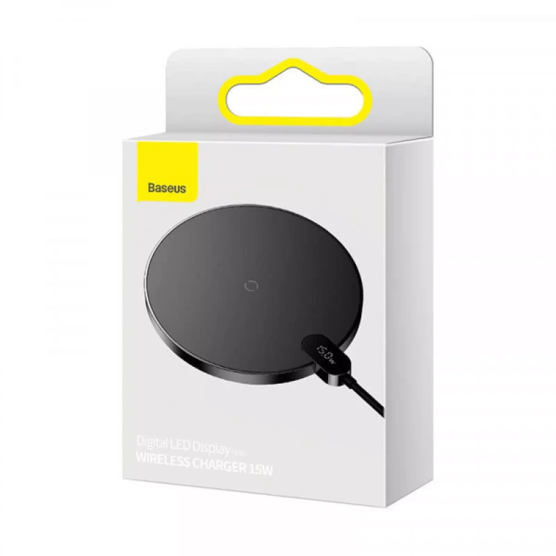 Бездротовий зарядний пристрій Baseus Digital LED Display Gen 2 Wireless Charger 15W Black
