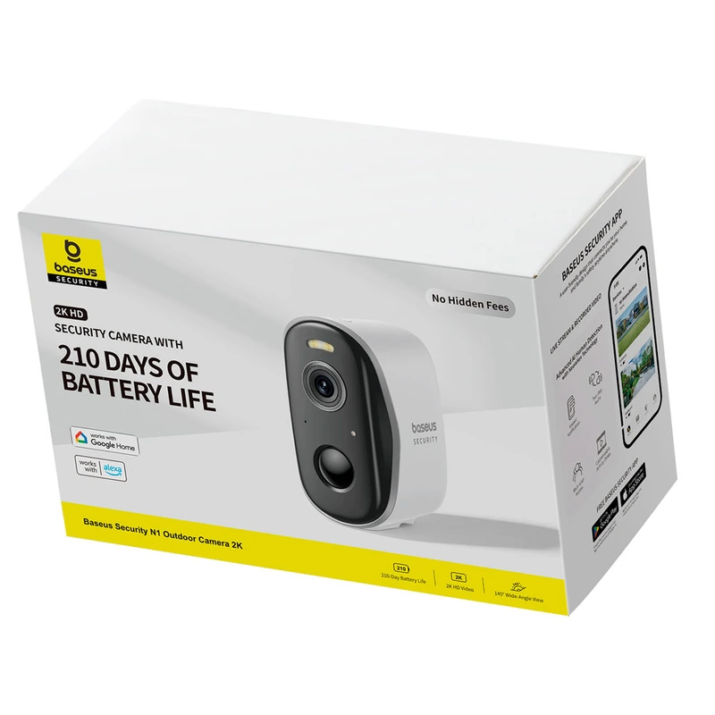 Додаткова IP-камера відеоспостереження Baseus Security N1 Outdoor Camera 2K White