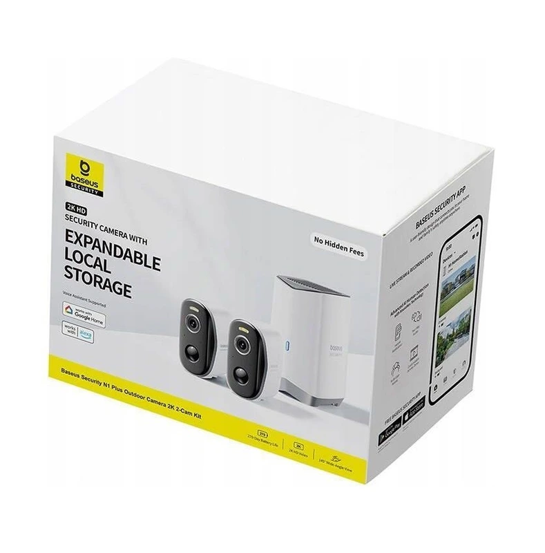 IP-камера відеоспостереження Baseus Security N1 Plus Outdoor Camera 2K 2-Cam Kit White EU