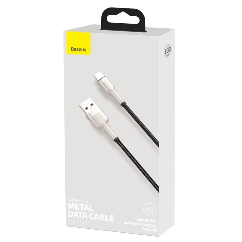 Кабель Baseus Cafule Series Metal Data Cable USB to Type-C 66W 1m Black