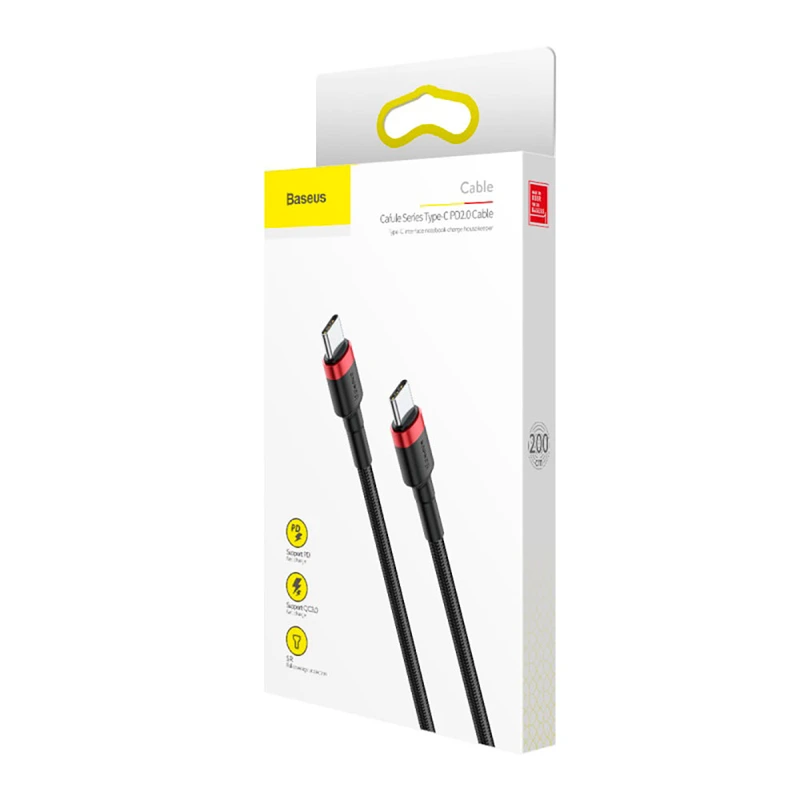 Кабель Baseus Cafule USB Cable Type-C-Type-C 3A 2m Red+Black