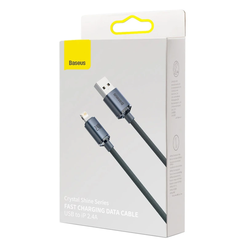 Кабель Baseus Crystal Shine Series Fast Charging Data Cable USB to iP 2.4A 2m Black