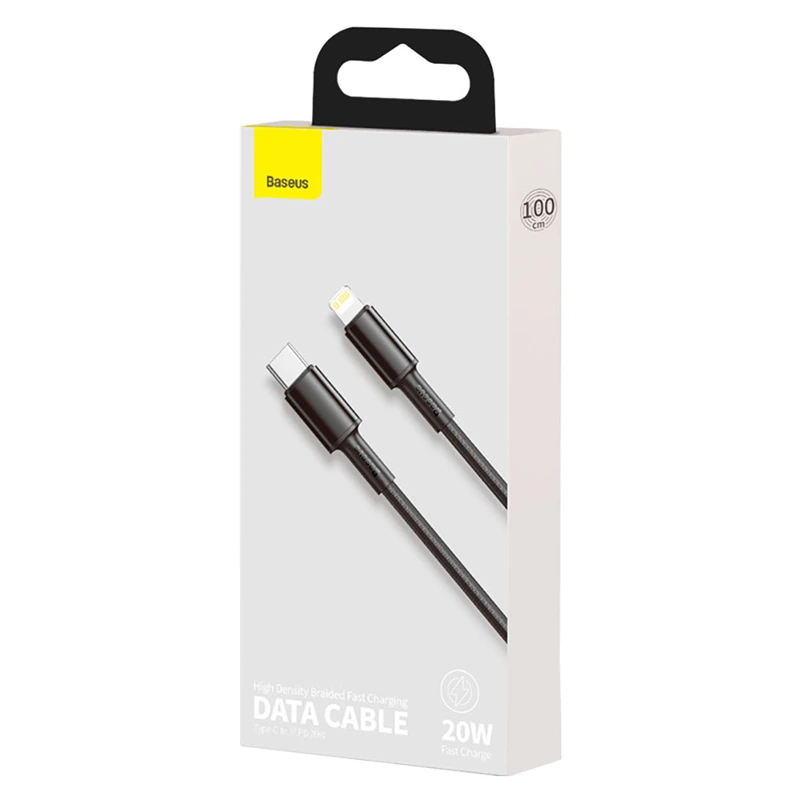 Кабель Baseus High Density Braided Fast Charging Data Cable Type-C to iP PD 20W 1m Black
