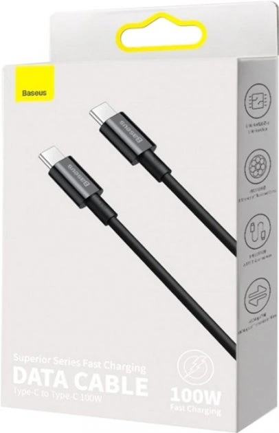 Кабель Baseus Superior Series Fast Charging Data Cable Type-C to Type-C 100W 2m Black