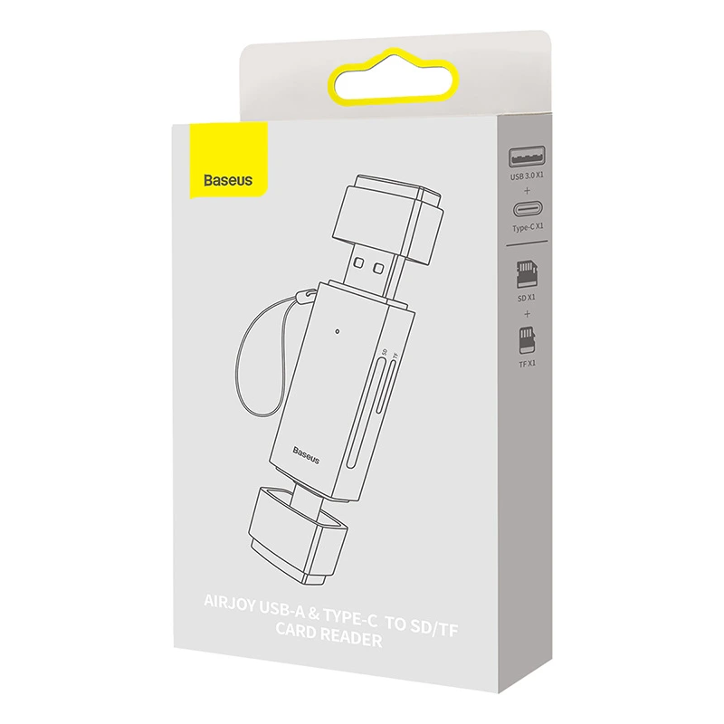 Кардрідер Baseus Lite Series USB-A &amp; Type-C  to SD/TF Card Reader  Grey