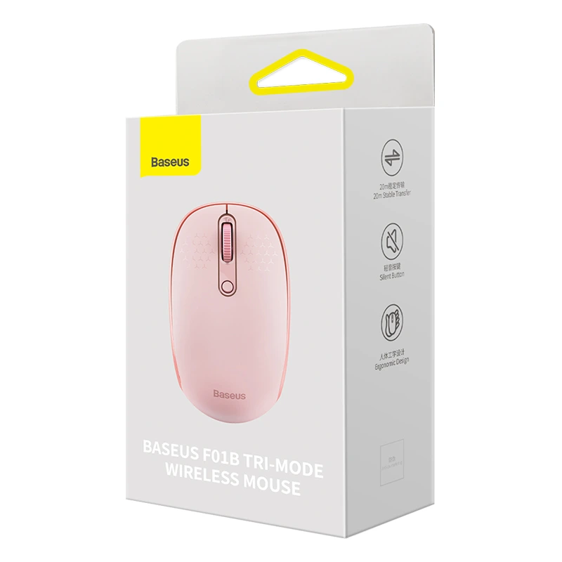Маніпулятор миша бездротова Baseus F01B Tri-Mode Wireless Mouse Baby Pink