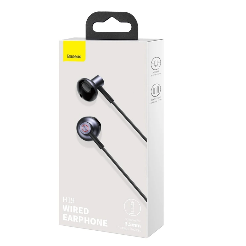 Навушники дротові Baseus Encok H19 (3.5mm) Black