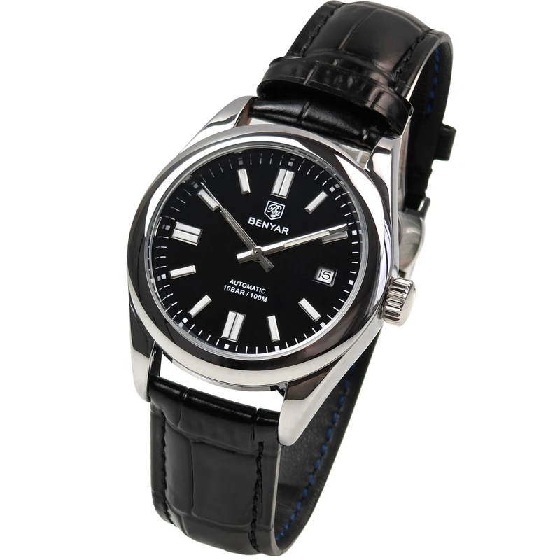 Чоловічий механічний годинник Benyar Automatic Leather Deluxe, 2 ремінці