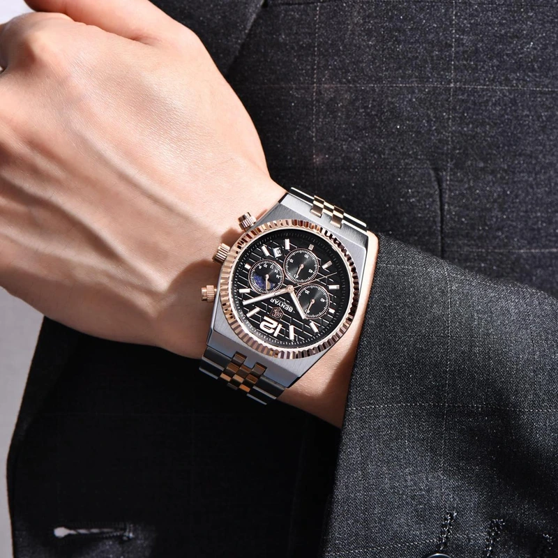 Benyar BY-5225 Silver-Rose Gold-Black