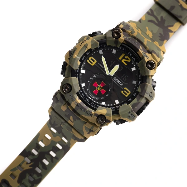 Чоловічий спортивний водостійкий тактичний годинник Besta Brave ЗСУ
