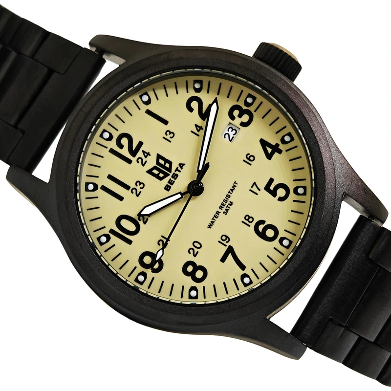 Чоловічий тактичний годинник Besta Command Green Metal, 2 ремінці