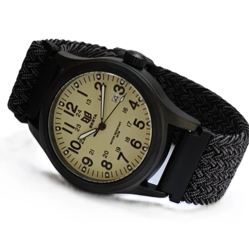 Чоловічий тактичний годинник Besta Command Green Nylon, 2 ремінці